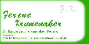 ferenc krumenaker business card